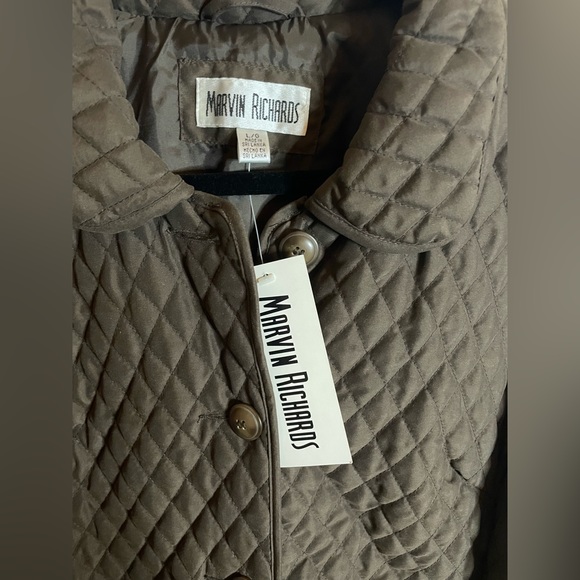 New! Marvin Richards Quilted Button Barn Jacket in Chocolate Womens Size Large🤎 - Picture 12 of 13